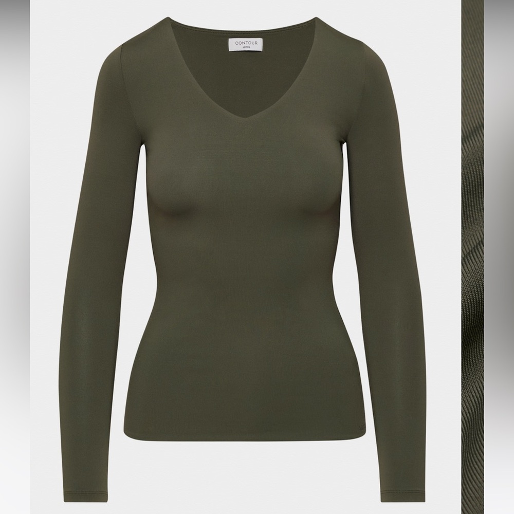 Aritzia contour long sleeve v neck top